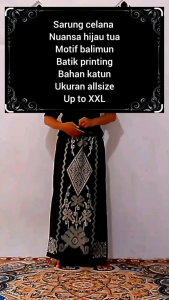 Sarung celana motif balimun batik printing warna hijau tua