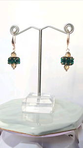 [D.T.C Crystals] Handmade Emerald Lantern with Swarovski Crystals Earrings