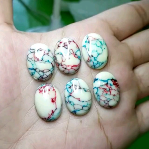 cincin pirus putih urat hitam / urat pancawarna merah komposite tidak asli kwalitas joss