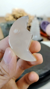 Natural Brazil Agate Crystal Moon Shape MA02