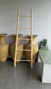 บันไดไม้ แขวนผ้าเช็ดตัว แต่งบ้าน ไม้ยูคาลิปตัส สูง 170cm บันไดตากผ้า ห้องน้ำ บันไดลิง แต่งสวน มินิมอล ธรรมชาติ Decorative natural wood wall ladder