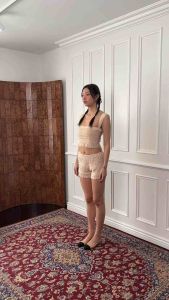 MIST OF RAIN - Nola Crop Top (Cream Black)