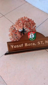 Papan nama kayu jati meja kantor meja kerja majelis podium