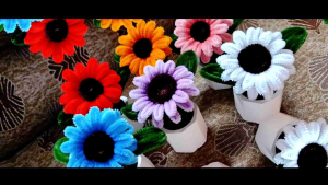 JLs | Flower in a pot Fuzzy wire flowers table decor or souvenir giveaway
