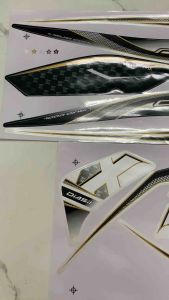 Bộ tem nouvo 5 màu trắng đen hàng nhập Thái Lan theo xe chất lượng cao dành riêng cho dòng xe này tem in lụa màu sắc cực đẹp và bền giá bán cực tốt b án lẻ như b án sỉ