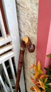 MAHEN CRAFT tongkat jalan kayu galih asem model payung profil C83