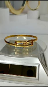 Perhiasan Gelang Tangan Bangle Daun Kerincing Wanita Dewasa Anti Luntur