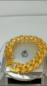 Gelang Dubai rantai tembaga warna emas 24k tidak mudah luntur dan tidak iritasi