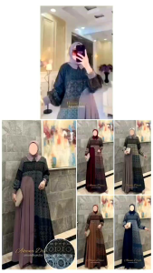 Bintang Exclusive Gamis Motif Terbaru Simple Elegant Kekinian Produk Amore by Ruby Edisi Akena Dress