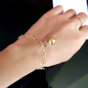 Xp.id - Gelang Wanita Titanium Rantai Paperclip Liontin Bola Koin Anti Karat