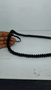 Tasbih Kalung Kayu Galih Kelor Hitam Butiran Pipi