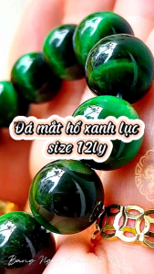 Chuỗi vòng tay Mắt Hổ xanh lá size 12ly