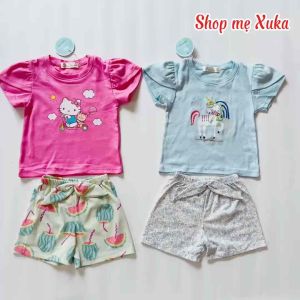Bộ tay búp bé gái in hình Miwoo xuất Nhật