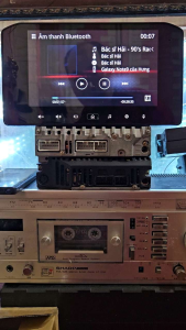 Màn hình Android Bluetooth cho xe hơi Xpander 2023 2024 - hiển thị thời gian danh sách phát kết nối Bluetooth điều hướng phát nhạc.