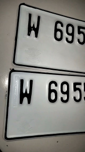 PLAT MOTOR STANDAR SAMSAT 1 PASANG DEPAN BELAKANG