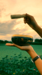 Leather wood stick for Singing Bowl  ไม้หุ้มหนัง  ไม้วนขัน  ขันทิเบต ขันวน ขันสมาธิ ขันสปา ระฆังสวดมนต์ ระฆังทิเบต SW-002