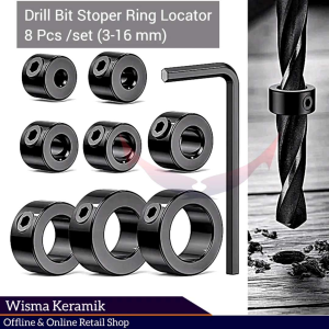 drill bit stoper ring stoper mata bor set 8 pcs ukuran 3 sampai 16 mm