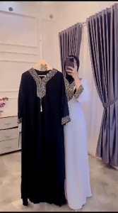 GAMIS ABAYA TURKEY/  ABAYA GAMIS MUSLIM CRINCLE LUXURY MUAT DARI BB 45 KG - 74 KH