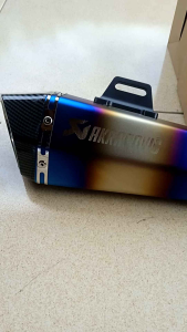 TERLARIS KNALPOT AKRAPOVIC 100%IMPORT  BLUE FULL SYSTEM FOR SUPRA 125