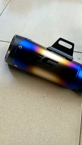 TERLARIS KNALPOT SLINCER SC 1 PROJECT BLUE 100%IMPORT FULLSET FOR SUPRA 125 BAHAN TITANIUM