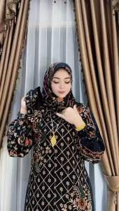 Gamis Wanita Set Hijab Rayon Twil Terbaru Ld 100 Pb 137