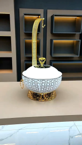 Wedding Banquet Equipment 8L Hanging Chafing Dish Buffet Set Luxury White Buffet Food Warmers For Hotel
