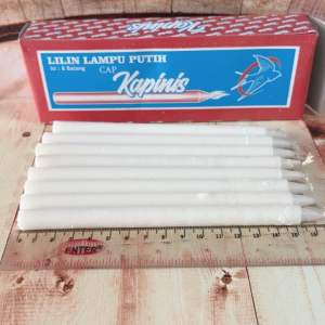 Lilin Lampu Putih Cap Kapinis Tipe KM Pack Isi 8 Batang -Candle-Awet-Grosir (KM-PAK)