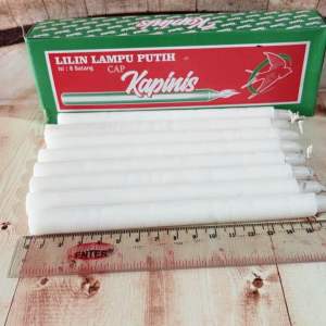 Lilin Putih Cap Kapinis Isi 8 Batang-Murah-Besar-Mati Lampu Ramah Lingkungan-Candle (KH-PACK)