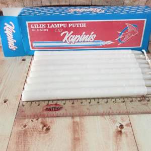 Lilin Putih Cap Kapinis Tipe KB Pack Isi 8 Batang-Murah-Candle-Lampu (KB-PACK)