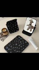 กระจก กระจกแต่งหน้า ตั้งโต๊ะ พกได้ พับได้ วัสดุหนัง PU ลายดอกไม้วินเทจ สวย หลายขนาด พร้อมส่งจากไทย