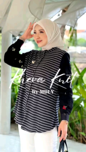 (9) MDLY KHEVA  Baju Kemeja Atasan wanita Kheva Knit Shirt By Mdly. Nazra Sha