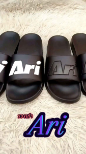 รองเท้าแตะ ARI อาริ SANDALS สีดำ/ขาว สีดำล้วน ARI SLIDE SANDALS - BLACK/WHITE ของแท้