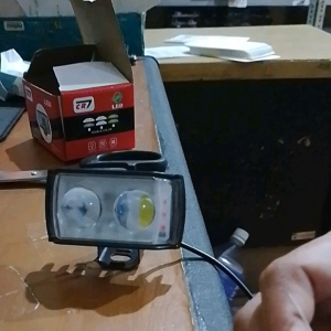 Paket Kumis Yamaha Plus Lampu Tembak Laser 2 Mata High Low PUTIH - Kuning Plus Senja 4mode Waterproof Universal