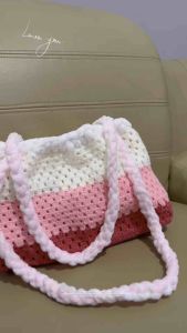 Tas Benang Wol Pink series bag handmade by owner