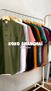 ManClo E-1424 —  Atta Short Kemeja Koko Shanghai Lengan Pendek BEST SELLER Kemeja koko shanghai pria  Baju koko muslim pria