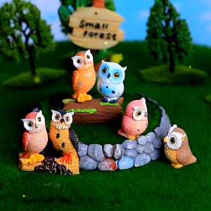 Owl display cake decoration 新品可爱猫头鹰动物手办园艺造景装饰品车载桌面小摆件