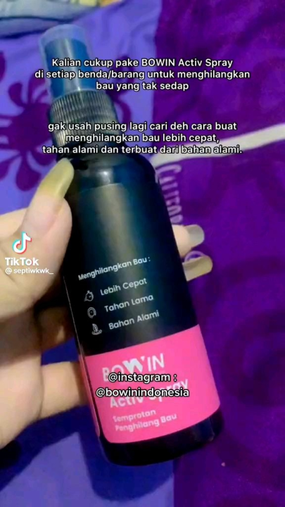 Bowin Activ Spray Semprotan Penghilang Bau Apek Helm Jaket Sepatu Jas Pakaian Baju Celana Topi Fashion Parfum semprotan Parfume Pewangi Pengharum Wangi Aroma Strawberry Coffee Milk Black Ice Natural Fresh
