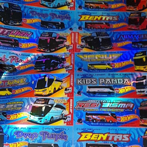 STIKER BUS BASURI HOT WHEELS ISI 45 KOTAK BAHAN HOLOGRAM ORIGINAL ANTI AIR