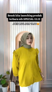 Yurika Baby Crush Blouse Ruffle Kemeja Basic Lengan Panjang
