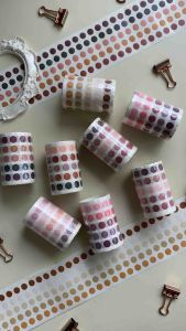 Selotip Stiker Washi Dot Bujo Scrapbook Diary Stiker Dot Roll bulat Sticker gulungan lingkaran murah lucu aesthetic dekorasi
