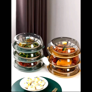 Stackable Food Cover Transparent Food Insulation Dustproof Tudung Saji Viral Bekas Makanan Food Tray Kitchen Penutup多层菜罩