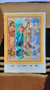 Purpleknows Cross Stitch 4 Four Seasons Beauties 75x95cm 9CT Large Grid Aida Use 4 strands Thread Embroidery for Living Room Entrance Full Embroidery Handmade Simple Plant and Flower Full Embroidery 30 Colors