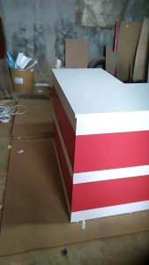 Meja Kasir / Meja Resepsionis Leter L Sudut Minimalis. Free Ongkir Jabodetabek