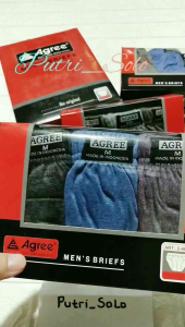ISI 3PCS - CELANA DALAM AGREE 8886 U/ PRIA SIZE M L XL XXL