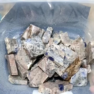 Bahan Akik Lempengan Badar Besi Biru Totol Magnet
