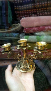 เชิงเทียน  ทองเหลือง  จุดเทียน  ของโบราณฟ