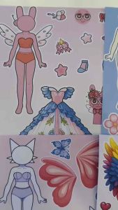 Set 8in1 sticker công chúa cho bé sáng tạo thay trang phục