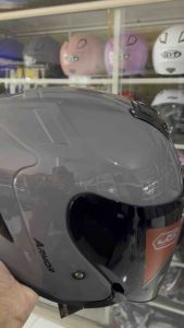 HELM JS ARMOR SOLID WARNA GREY GLOSY HELM HALF FACE STANDAR SNI PRIA/WANITA TERBARU ORIGINAL