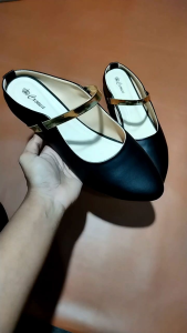 CROWIL - 05 sepatu sandal selop slip on mules wanita cewek kulit sintetis terbaru. sepatu flat shoes wanita