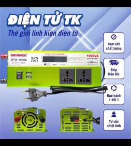 Kích Điện 12V Lên 220V 1000W SUNCHONGLIC STW-1000C - Bộ Đổi Nguồn Inverter 4 Trong 1 UPS